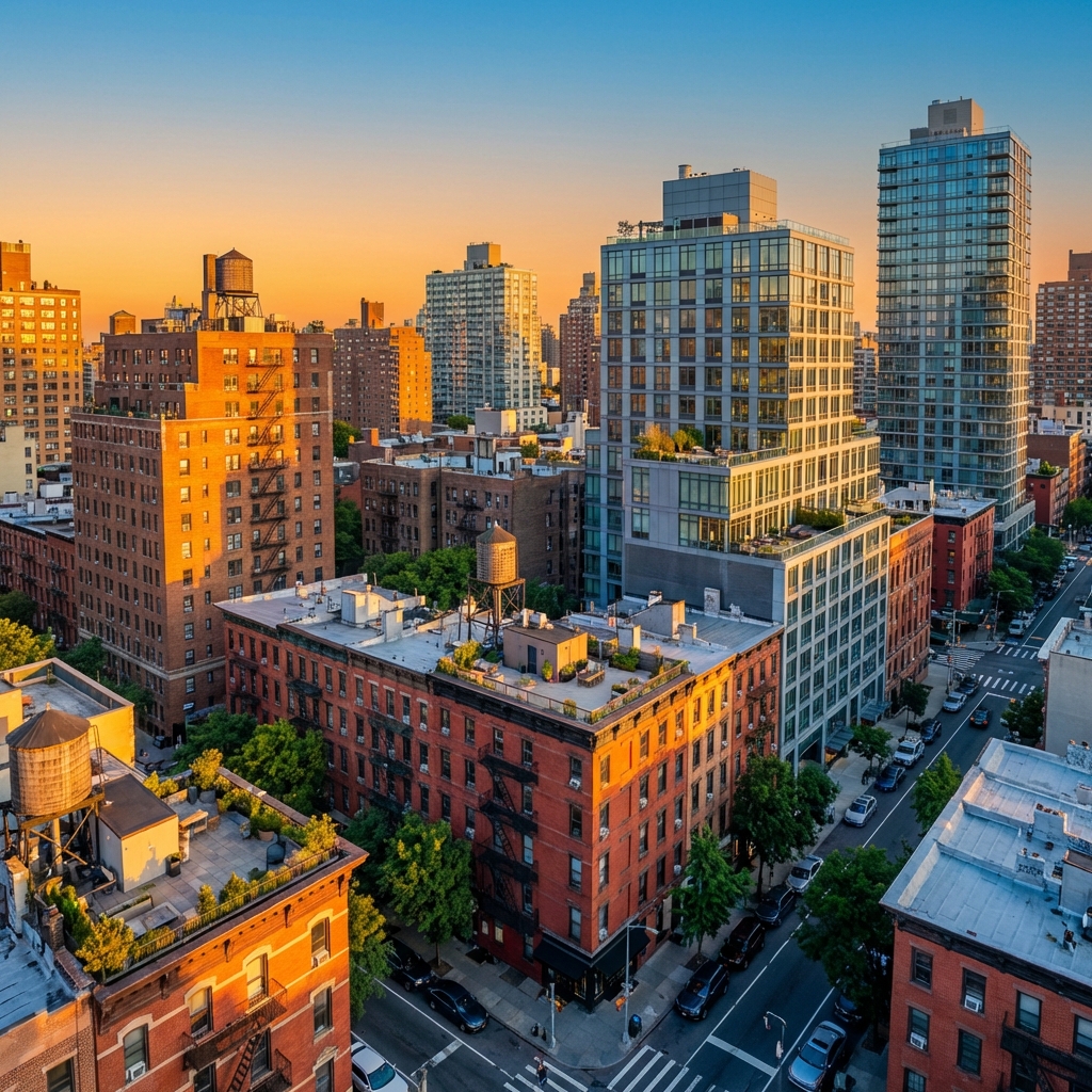 NYC Apartment Building Aerial View